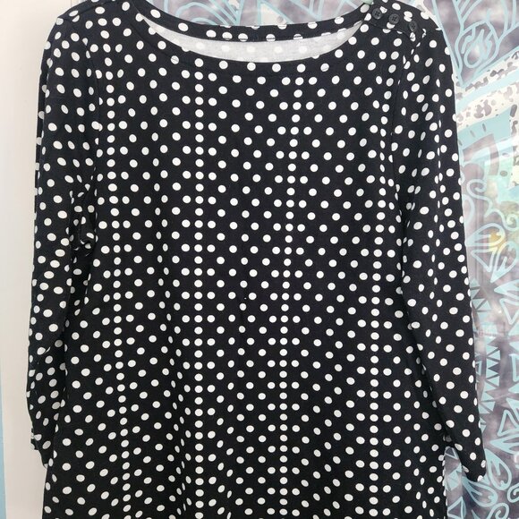 Charter Club Polka Dot Top, SZ L - Picture 1 of 4